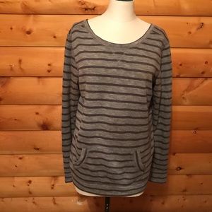 🛍 Baku gray/black striped plus-size top